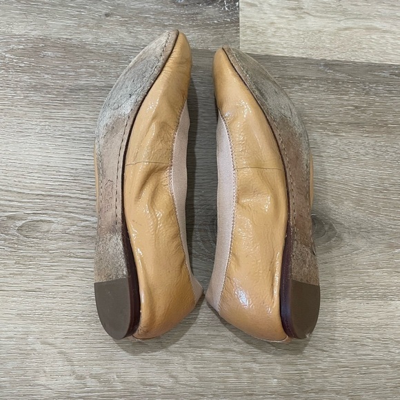 Tory Burch Patent Leather Tan Ballet Flats Size 8.5 - Picture 8 of 9